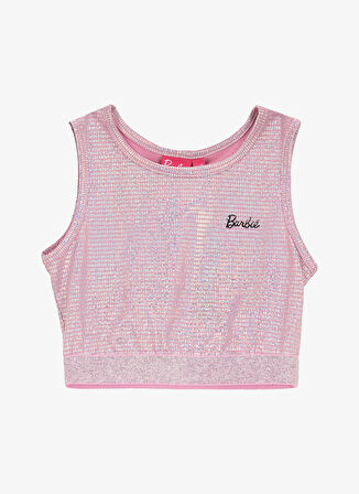 Barbie Baskılı Pembe Kız Çocuk Bluz BRB5SG-BLZ6003