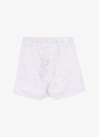 Barbie Lastikli Bel Standart Beyaz Kız Çocuk Şort BRB5SG-SRT6519