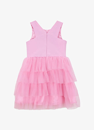 Barbie Düz Pembe Kız Çocuk Abiye Elbise BRB5SG-ELB6509