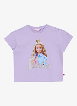 Barbie Baskılı Lila Kadın T-Shirt BRB5SG-TST6431