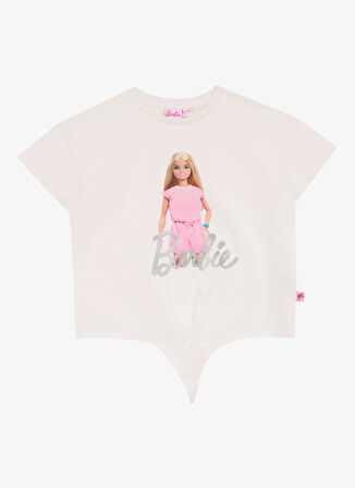 Barbie Baskılı Ekru Kız Çocuk T-Shirt BRB5SG-TST6429