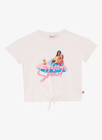 Barbie Baskılı Ekru Kız Çocuk T-Shirt BRB5SG-TST6463