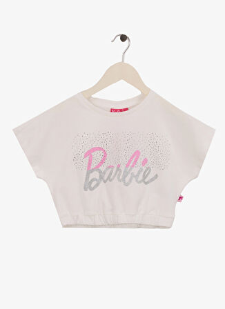 Barbie Baskılı Ekru Kadın T-Shirt BRB5SG-TST6040