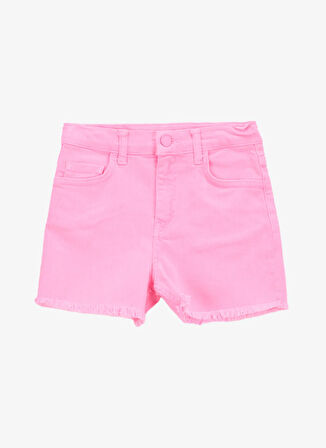 Barbie Yüksek Bel Standart Pembe Kız Çocuk Denim Şort BRB5SG-SRT6008
