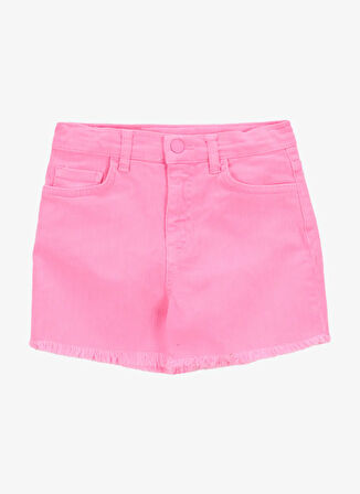 Barbie Yüksek Bel Standart Pembe Kız Çocuk Denim Şort BRB5SG-SRT6008