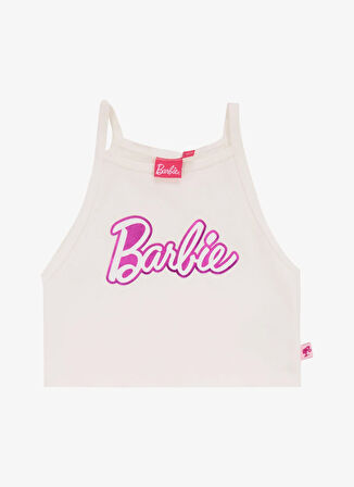 Barbie Baskılı Ekru Kız Çocuk Atlet BRB5SG-TST6025