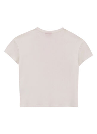 Ekru Kız Çocuk Baskılı T-Shirt BRB5SG-TST6426