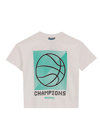 Discovery Expedition Baskılı Beyaz Erkek Çocuk T-Shirt D5SB-TST3215