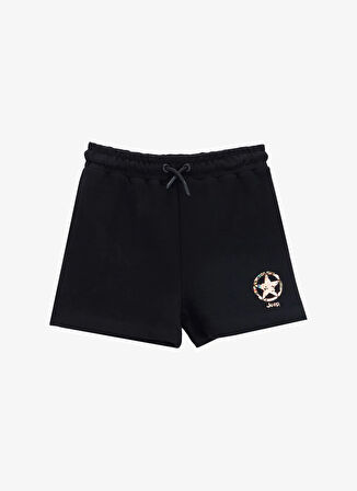 Jeep Lastikli Bel Relaxed Siyah Kız Çocuk Şort J5SG-SHT7603