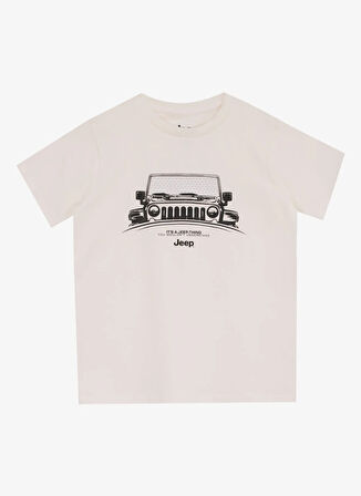 Jeep Baskılı Ekru Erkek Çocuk T-Shirt J5SB-TST7734