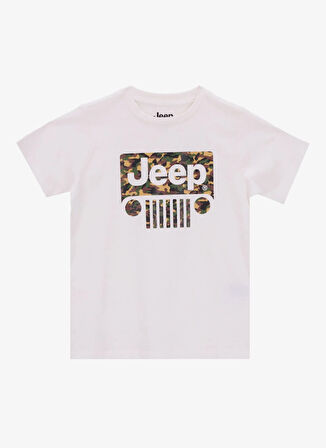Jeep Baskılı Ekru Erkek Çocuk T-Shirt J5SB-TST7731