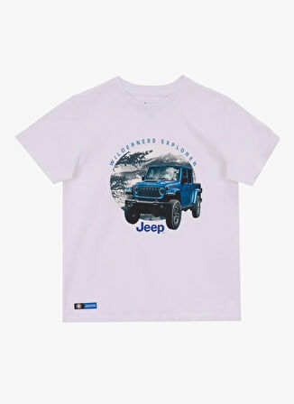Jeep Baskılı Beyaz Erkek Çocuk T-Shirt J5SB-TST7754