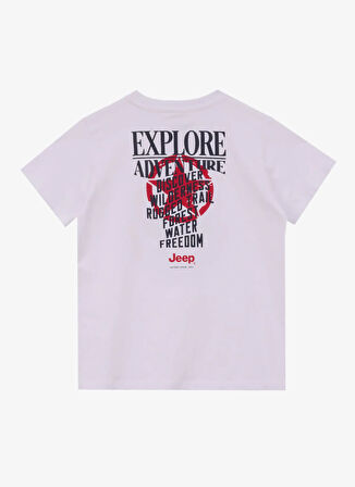 Jeep Baskılı Beyaz Erkek Çocuk T-Shirt J5SB-TST7765