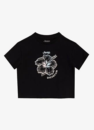 Jeep Baskılı Siyah Kız Çocuk T-Shirt J5SG-TST7517