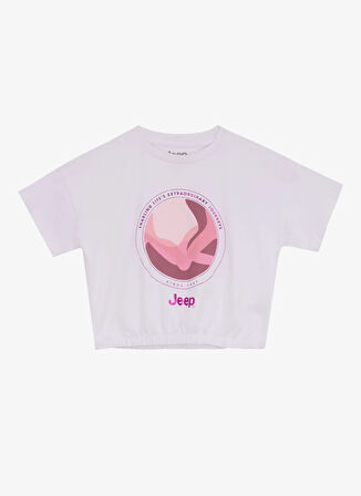 Jeep Baskılı Beyaz Kız Çocuk T-Shirt J5SG-TST7519