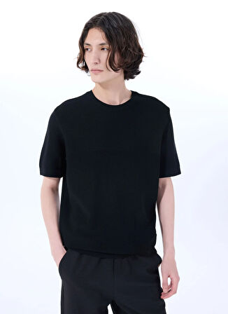 Jeep Bisiklet Yaka Basic Düz Siyah Erkek Kazak J5SM-KZK7246