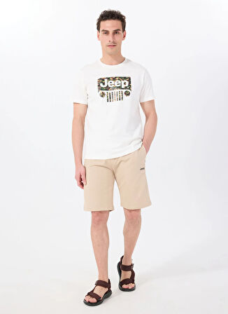 Bej Erkek Basic Düz Sweat Şort J5SM-SHT7252