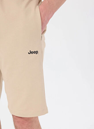 Bej Erkek Basic Düz Sweat Şort J5SM-SHT7252
