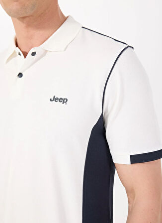 Jeep Blok Desenli Beyaz Erkek Polo T-Shirt J5SM-TST7316