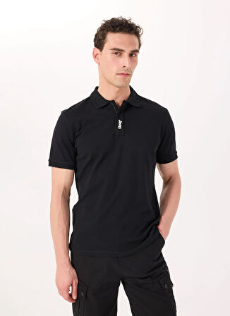 Jeep Düz Siyah Erkek Polo T-Shirt J5SM-TST7326