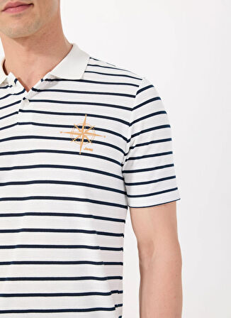 Jeep Çizgili Beyaz Erkek Polo T-Shirt J5SM-TST7317