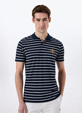 Jeep Çizgili Lacivert Erkek Polo T-Shirt J5SM-TST7317