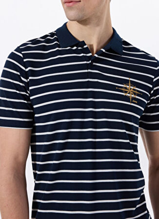 Jeep Çizgili Lacivert Erkek Polo T-Shirt J5SM-TST7317