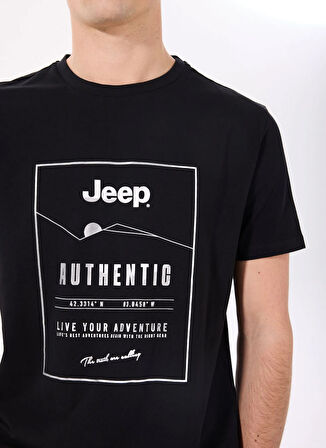 Jeep Siyah Erkek Relaxed Baskılı T-Shirt J5SM-TST7395