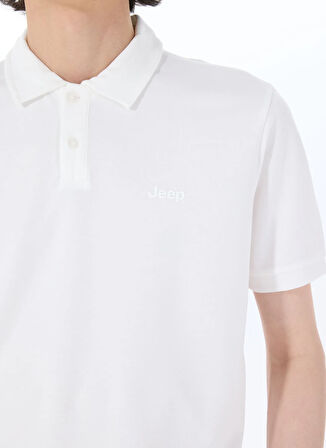 Jeep Düz Beyaz Erkek Polo T-Shirt J5SM-TST7370