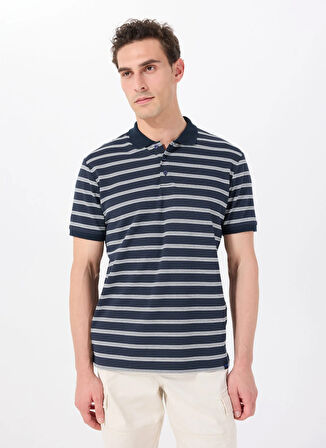 Jeep Çizgili Lacivert Erkek Polo T-Shirt J5SM-TST7383