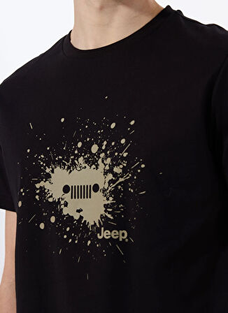 Siyah Erkek Relaxed Baskılı T-Shirt J5SM-TST7241