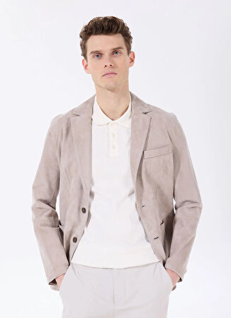 Vizon Erkek Slim Fit %100 Deri Süet Blazer Ceket F5SM-CKT 2924
