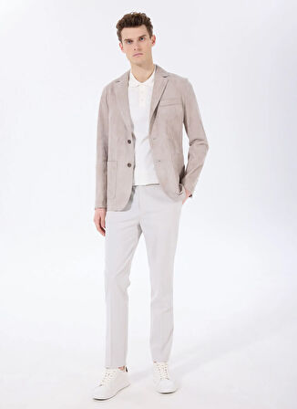 Vizon Erkek Slim Fit %100 Deri Süet Blazer Ceket F5SM-CKT 2924