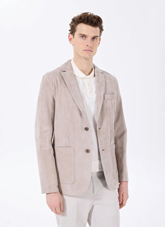 Vizon Erkek Slim Fit %100 Deri Süet Blazer Ceket F5SM-CKT 2924