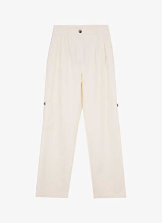 Fabrika Standart Bel Flare Beyaz Kadın Pantolon F5SL-PNT0404