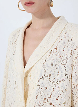 Fabrika Oversize Beyaz Kadın Ceket F5SL-CKT0035