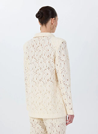 Fabrika Oversize Beyaz Kadın Ceket F5SL-CKT0035