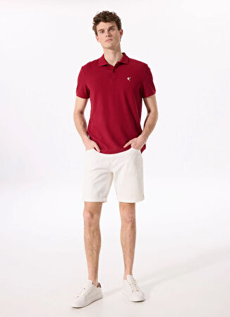 Bordo Erkek Basic %100 Pamuk Polo T-Shirt F5SM-TST 2779