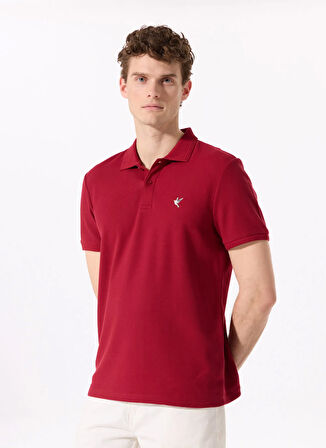 Bordo Erkek Basic %100 Pamuk Polo T-Shirt F5SM-TST 2779