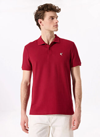 Bordo Erkek Basic %100 Pamuk Polo T-Shirt F5SM-TST 2779