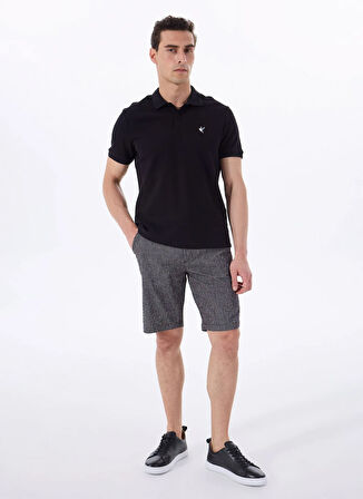 Fabrika Düz Siyah Erkek Polo T-Shirt F5SM-TST 2779