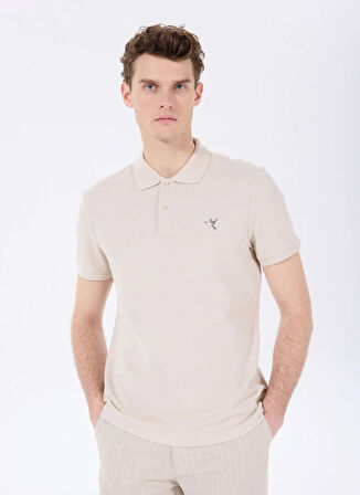 Fabrika Düz Bej Erkek Polo T-Shirt F5SM-TST 2779