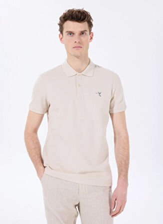 Fabrika Düz Bej Erkek Polo T-Shirt F5SM-TST 2779