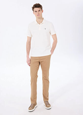 Fabrika Düz Beyaz Erkek Polo T-Shirt F5SM-TST 2779