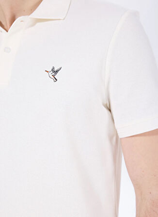 Fabrika Düz Beyaz Erkek Polo T-Shirt F5SM-TST 2779