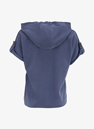 Fabrika Kapüşon Yaka Düz Lacivert Kadın Sweatshırt F5SL-SWT0092
