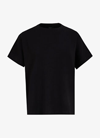 Fabrika Comfort Bisiklet Yaka Düz Siyah Kadın Sweatshırt FC5SL-SWT0097