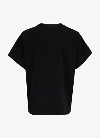 Fabrika Comfort Bisiklet Yaka Düz Siyah Kadın Sweatshırt FC5SL-SWT0097