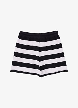 Fabrika Siyah Kadın Relaxed Çizgili Şort F5SL-SHT0360