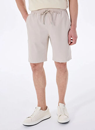 Fabrika Lastikli Bel Basic Gri Erkek Bermuda Şort F5SM-SHT 2705